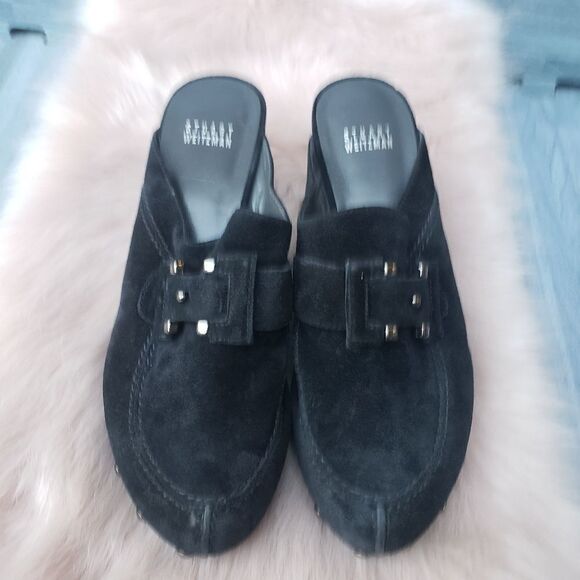 Stuart weitzmabBlack Suede Mules/Slides - Picture 1 of 5